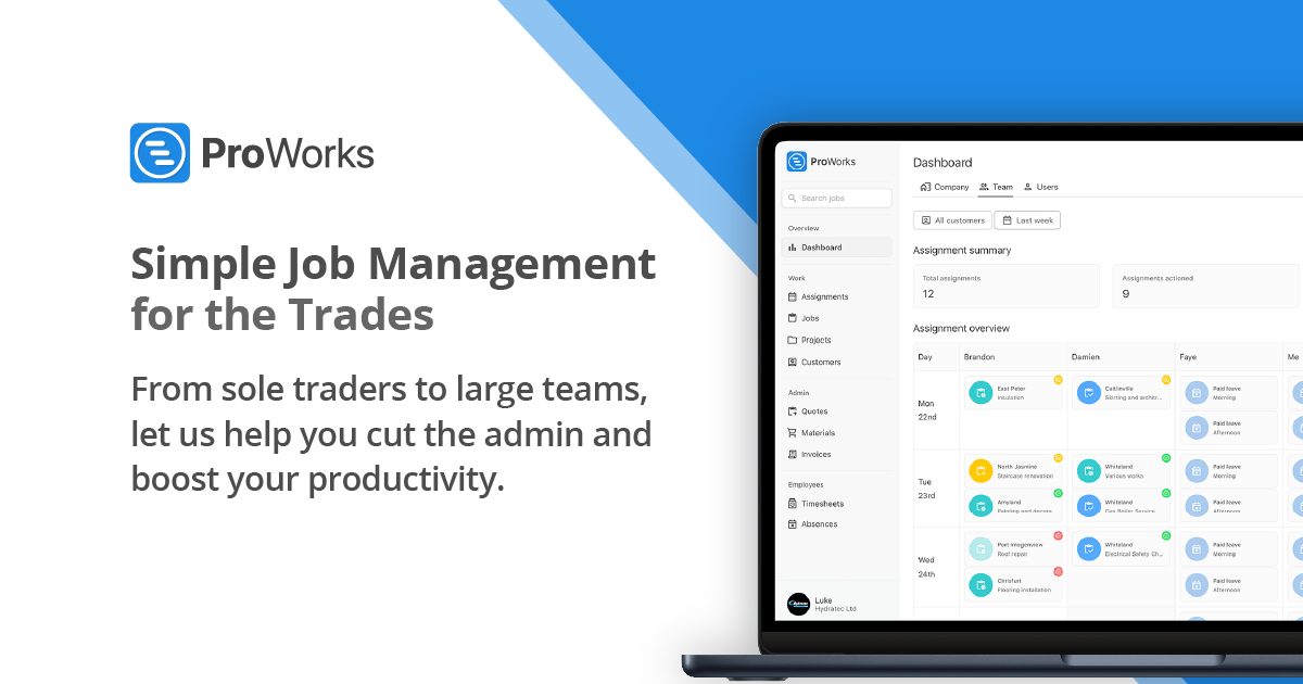 Timesheets & Labour Tracking for Trades | ProWorks
